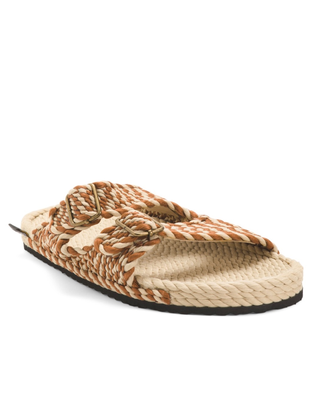Men's Woven Rope Slide Sandals in Natural/Tan